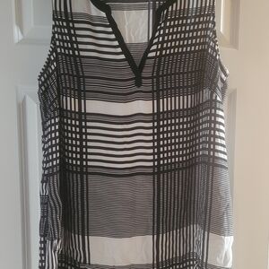 Zac & Rachel Black and White Grid Pattern Blouse